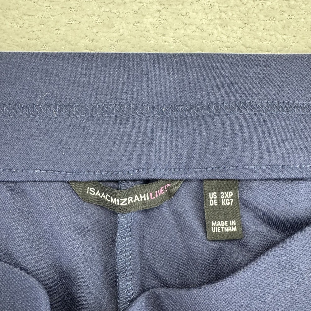 Isaac Mizrahi Live! Elements 24/7 Stretch Knit High Waist Pants 3XP Navy Blue - Picture 4 of 9